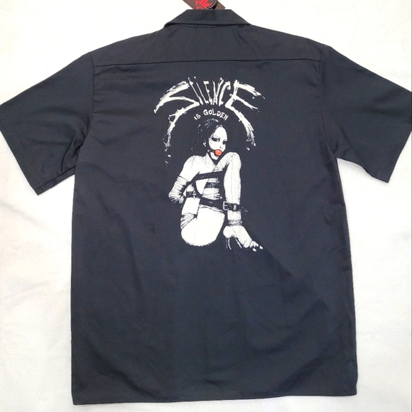 Folter gothic/punk Black silence is golden work shirt. Medium. New w/ tag. - Picture 2 of 2